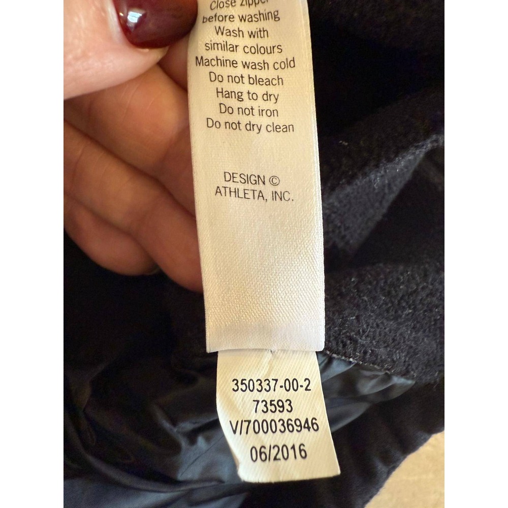 Athleta Plush Speed Hybrid Parka Jacket Black Small‎ 2-in-1 Removable Hood Vest - Picture 5 of 5